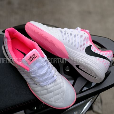  Giày Bóng Đá Futsal Lunar Gato II Trắng đế hồng IC 