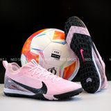  Giày Bóng Đá Cỏ Nhân Tạo Mercurial Vapor 16 Pro Bo Thun Hồng nhạt/Đen TF 