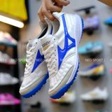  Giày Bóng Đá Cỏ Nhân Tạo Mizuno Morelia Sala Trắng Xanh Bích Đinh Tròn TF 