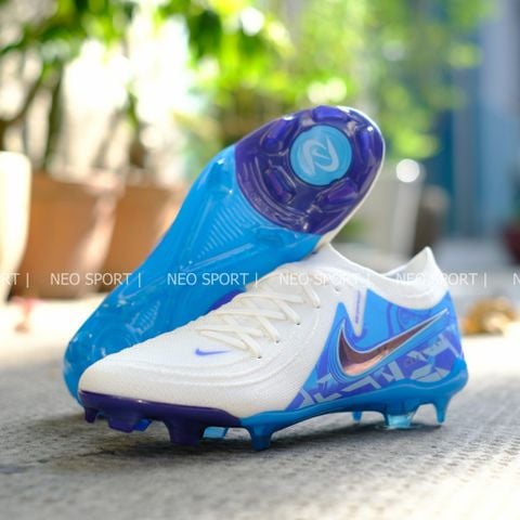  Giày Bóng Đá Cỏ Tự Nhiên Phantom GX2 Elite Bo Thun Trắng Gót Xanh Da FG 