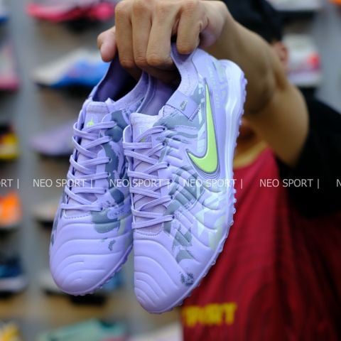  Giày Bóng Đá Cỏ Nhân Tạo Tiempo 10 Pro Bo Thun United Pack Tím/Chuối TF 