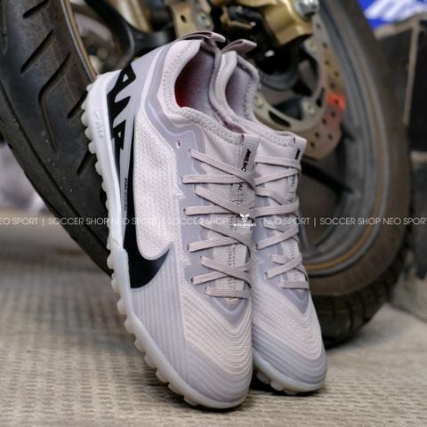  Giày Bóng Đá Cỏ Nhân Tạo Mercurial Vapor 15 Pro Bo thun Xám Đen TF Loại xịn 
