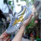  Giày Bóng Đá Cỏ Nhân Tạo Mizuno Morelia Sala Japan Đế Đệm Xám/Vạch Vàng TF 