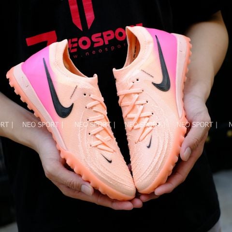  Giày Bóng Đá Cỏ Nhân Tạo Phantom GX2 Elite V1 Bo Thun Cam Nhạt/Gót Hồng TF 