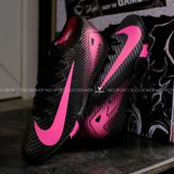  Giày Bóng Đá Cỏ Nhân Tạo Mercurial Vapor 16 Elite Bo Thun Đen Logo Hồng TF 