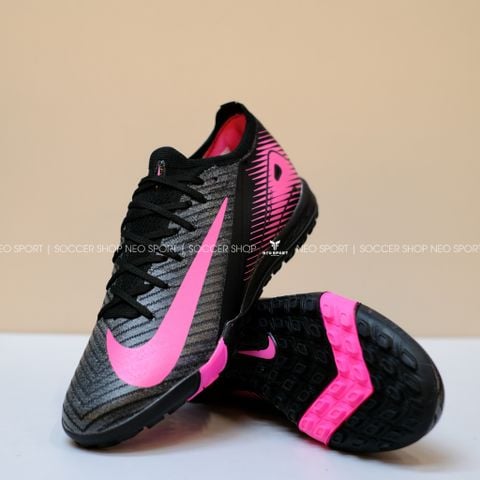  Giày Bóng Đá Cỏ Nhân Tạo Mercurial Vapor 16 Elite Bo Thun Đen Logo Hồng TF 