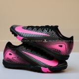  Giày Bóng Đá Cỏ Nhân Tạo Mercurial Vapor 16 Elite Bo Thun Đen Logo Hồng TF 