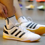  Giày Bóng Đá Futsal Top Sala Trắng/Đen Boost Vàng Đồng IC 