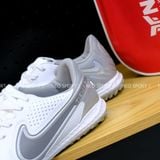  Giày Bóng Đá Cỏ Nhân Tạo Tiempo 9 Pro bo thun Trắng Gót Xám TF 