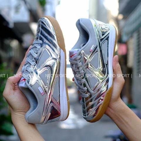  Giày Bóng Đá Futsal Lunar Gato Supreme x SB Xám Bạc IC 