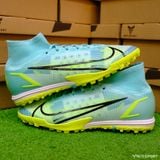  Giày Bóng Đá Cỏ Nhân Tạo Mercurial Superfly 8 Cổ Cao Xanh Ngọc Đế Chuối TF 