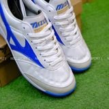  Giày Bóng Đá Cỏ Nhân Tạo Mizuno Morelia Sala Trắng Xanh Bích Đinh Tròn TF 