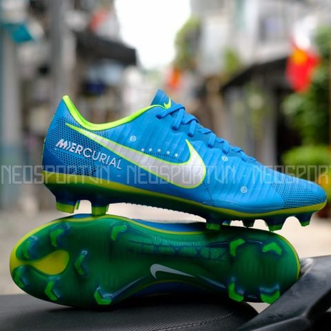  Giày Bóng Đá Cỏ Tự Nhiên Mercurial Victory 6 Neymar Xanh Da FG 