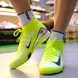  Giày Bóng Đá Cỏ Nhân Tạo Mercurial Superfly 10 Cổ Cao Chuối/Đen TF 