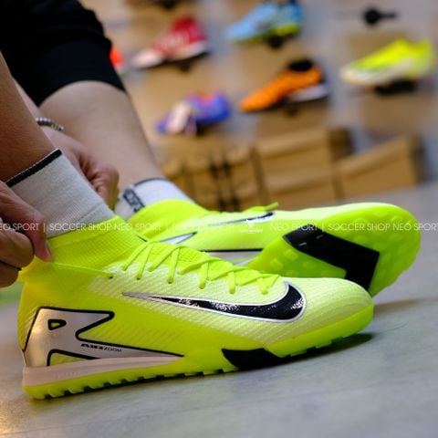  Giày Bóng Đá Cỏ Nhân Tạo Mercurial Superfly 10 Cổ Cao Chuối/Đen TF 