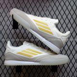  Giày Bóng Đá Futsal F50 Freestyle 24 Messi Trắng/Xám Logo Vàng Đồng IC 