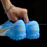 Giày Đá Banh Cỏ Nhân Tạo Mer Vapor 13 Pro bo thun Xanh Da TF 