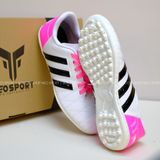  Giày Bóng Đá Cỏ Nhân Tạo 3 sọc 11Pro NEO Da sần Hồng Trắng TF 