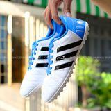  Giày Bóng Đá Cỏ Nhân Tạo 3 sọc 11Pro NEO Da sần Xanh Trắng TF 