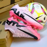  Giày Bóng Đá Cỏ Tự Nhiên Mercurial Air Zoom Vapor 15 Elite Bo Thun Mad Briliance Hồng Nhạt FG 