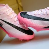  Giày Bóng Đá Cỏ Tự Nhiên Mercurial Air Zoom Vapor 15 Elite Bo Thun Mad Briliance Hồng Nhạt FG 
