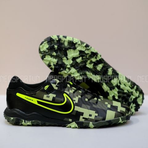  Giày Bóng Đá Cỏ Nhân Tạo Tiempo 10 Academy Camo Đen/Rêu TF 