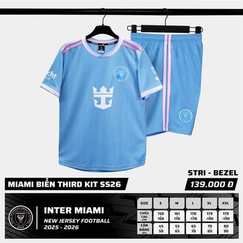  Bộ Quần Áo Bóng Đá STRIVEND - Miami Xanh Da 