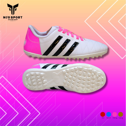  Giày Bóng Đá Cỏ Nhân Tạo 3 sọc 11Pro NEO Da sần Hồng Trắng TF 