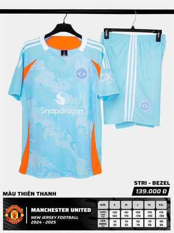  Bộ Quần Áo Bóng Đá STRIVEND - MU Xanh Da Design 