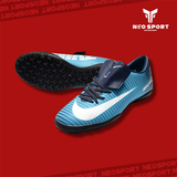  Giày Bóng Đá Cỏ Nhân Tạo Mercurial Victory 6 Xanh Da Gót Đen TF 