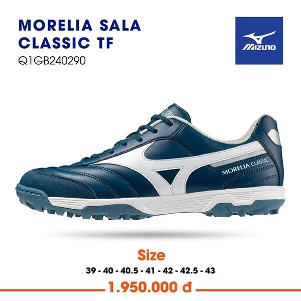  Giày Bóng Đá Chính Hãng Mizuno Morelia Sala Classic xanh cổ vịt 