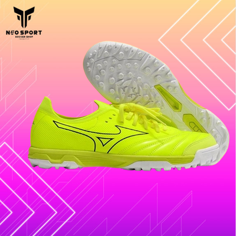  Giày Bóng Đá Cỏ Nhân Tạo Mizuno Morelia Neo 3 Sala Beta SF Bo thun Xanh chuối TF 