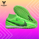  Giày Bóng Đá Cỏ Nhân Tạo Mercurial Air Zoom Superfly 9 Cổ Cao MDS008 Xanh Chuối TF 