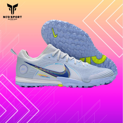  Giày Bóng Đá Cỏ Nhân Tạo Mercurial Zoom Vapor 14 Pro SF Bo Thun Xám/Tím Nhạt TF 