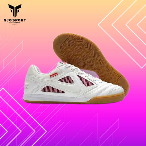  Giày Bóng Đá Futsal Lunar Gato Supreme x SB Trắng Đỏ IC 