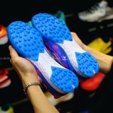  Giày Bóng Đá Cỏ Nhân Tạo F50 League Xanh Bích Gót Hồng Có Dây TF 