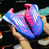  Giày Bóng Đá Cỏ Nhân Tạo F50 League Xanh Bích Gót Hồng Có Dây TF 