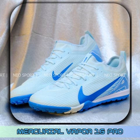  Giày Bóng Đá Cỏ Nhân Tạo Mercurial Vapor 16 Pro Bo Thun Mad Ambition Xanh Da 