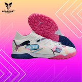  Giày Bóng Đá Cỏ Nhân Tạo Puma Future 7 Bo Thun Trắng đế hồng TF 