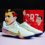  Giày Bóng Đá Cỏ Nhân Tạo Mercurial Vapor 16 Pro Bo Thun CR7 Xám/Xanh TF 