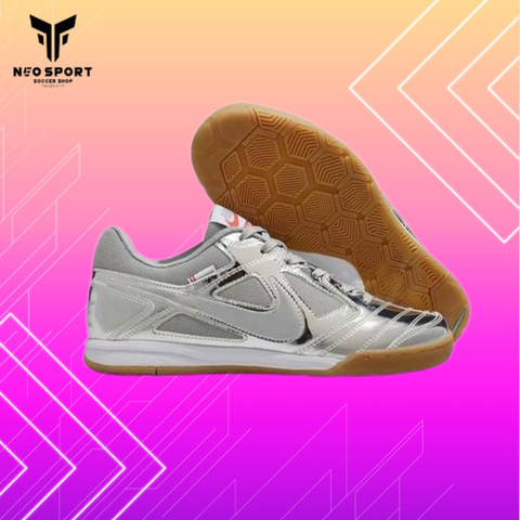  Giày Bóng Đá Futsal Lunar Gato Supreme x SB Xám Bạc IC 
