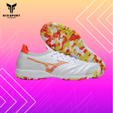  Giày Bóng Đá Cỏ Nhân Tạo Mizuno Morelia Neo 3 Sala Beta SF Bo Thun Trắng Logo-Đế Camo Đỏ TF 