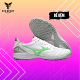  Giày Bóng Đá Cỏ Nhân Tạo Mizuno Morelia Neo 4 Pro Đế Đệm Trắng Logo Xanh Lá TF 