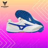  Giày Bóng Đá Cỏ Nhân Tạo Mizuno Morelia Sala Trắng Xanh Bích Đinh Tròn TF 