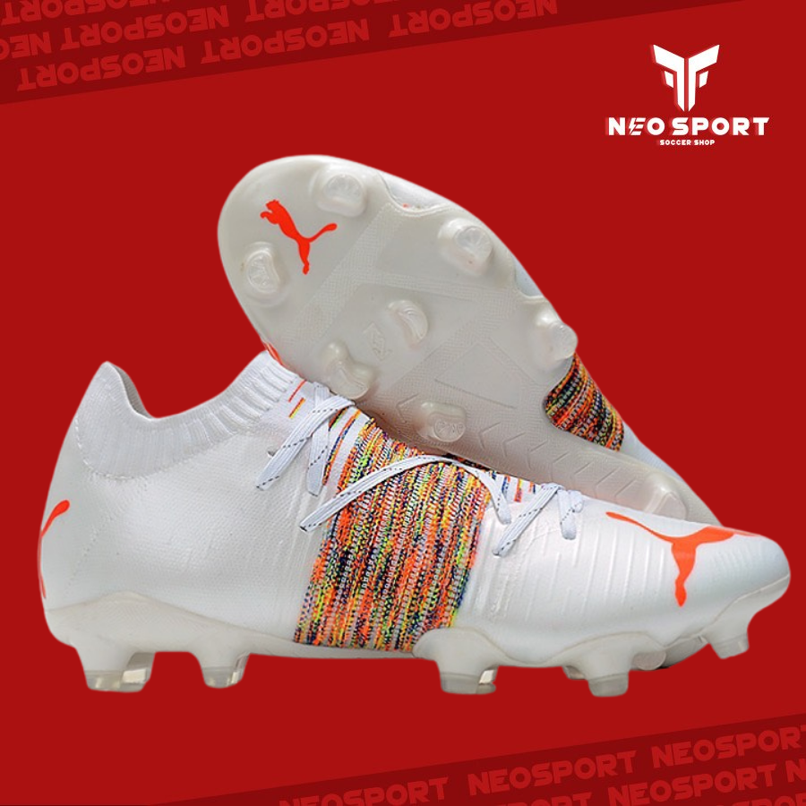 Giay đa Banh Cỏ Tự Nhien Puma Future Z 1 1 Pro Cage Bo Thun Trắng Cam Neo Sport Giay đa Banh Cỏ Tự Nhien Puma Future Z 1 1 Pro Cage Bo Thun Trắng Cam Neo Sport