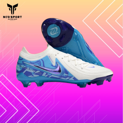  Giày Bóng Đá Cỏ Tự Nhiên Phantom GX2 Elite Bo Thun Trắng Gót Xanh Da FG 