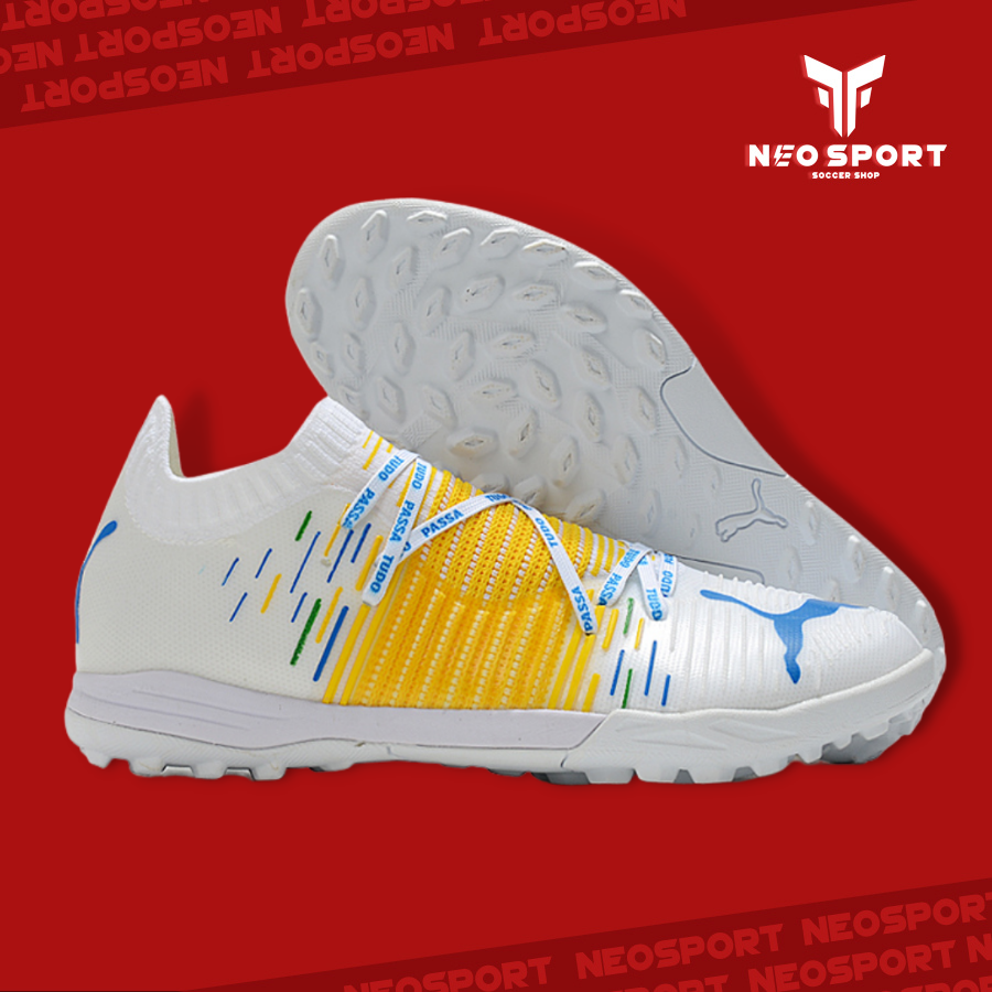 Giay Bong đa Cỏ Nhan Tạo Puma Future Z 1 1 Pro Cage Bo Thun Trắng Vang Neo Sport Giay Bong đa Cỏ Nhan Tạo Puma Future Z 1 1 Pro Cage Bo Thun Trắng Vang Neo Sport