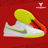  Giày Đá Banh Futsal Tiempo 9 Pro bo thun Trắng Đế Hai Màu IC 