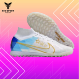  Giày Bóng Đá Cỏ Nhân Tạo Mercurial Air Zoom Superfly 9 Cổ Cao Enzo Fernandez Trắng/Xanh Da/Bích TF 