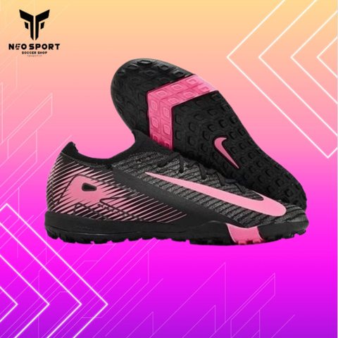  Giày Bóng Đá Cỏ Nhân Tạo Mercurial Vapor 16 Elite Bo Thun Đen Logo Hồng TF 